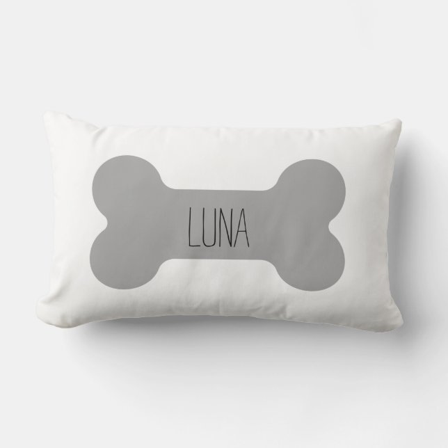 Rectangle Coussin de chien personnalisé, Coussin d'os de chi (Recto)