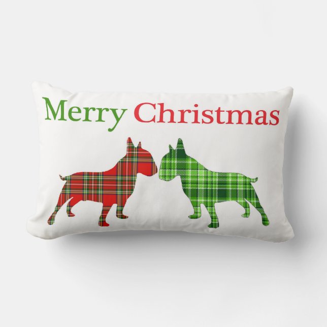 Rectangle Coussin de chiens de despote de Noël (Recto)