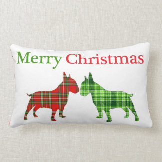 Rectangle Coussin de chiens de despote de Noël
