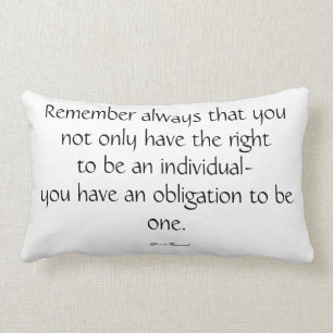 Rectangle Coussin de citation d'Eleanor Roosevelt