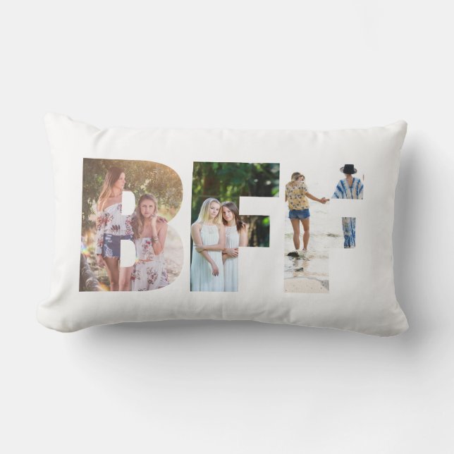 Rectangle Coussin de Collage de photos BFF (Recto)