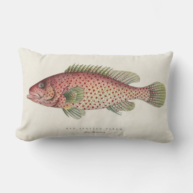 Rectangle Coussin de conception de poisson vintage (Recto)
