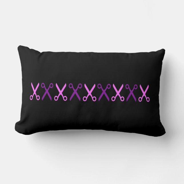 Rectangle Coussin de Coussin de Ciseaux Rose Violet Élégant (Recto)