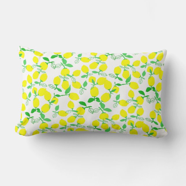 Rectangle Coussin de coussin Motif citron vert jaune (Recto)