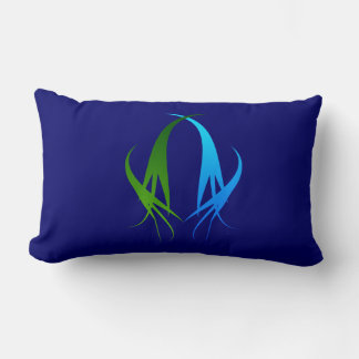 Rectangle Coussin de de tourbillons bleus et verts