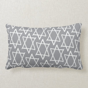 Rectangle Coussin de déco de jet réversible Hanoukka - gri