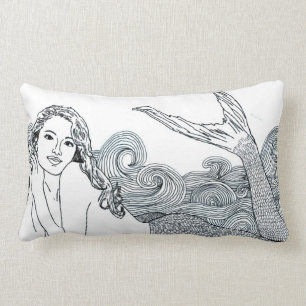 Rectangle Coussin de décor de concepteur de sirène "de vag