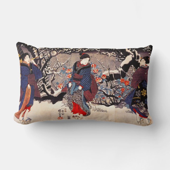 Rectangle Coussin de femmes de Kuniyoshi trois (Recto)