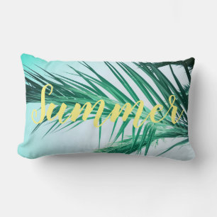Rectangle Coussin de feuilles de palmier aux vibrations esti