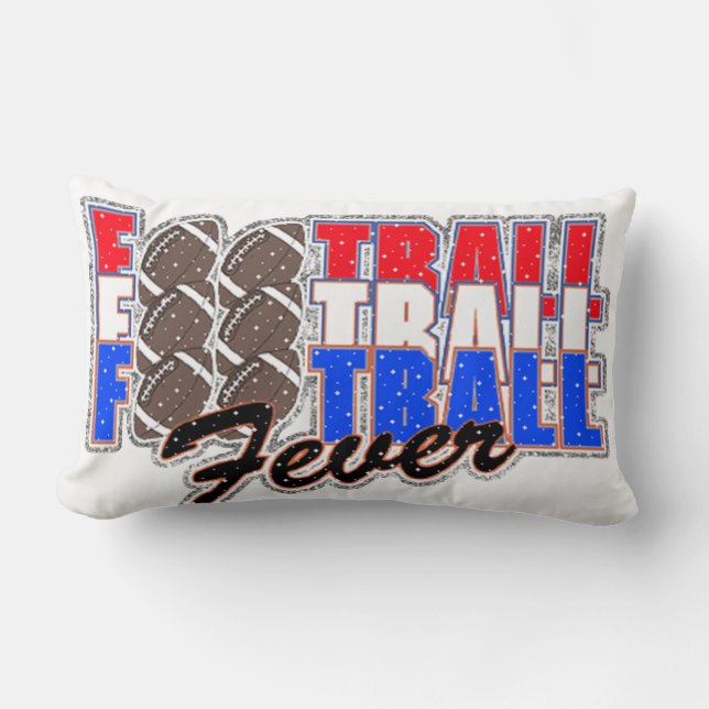 Rectangle Coussin de fièvre de football (Recto)