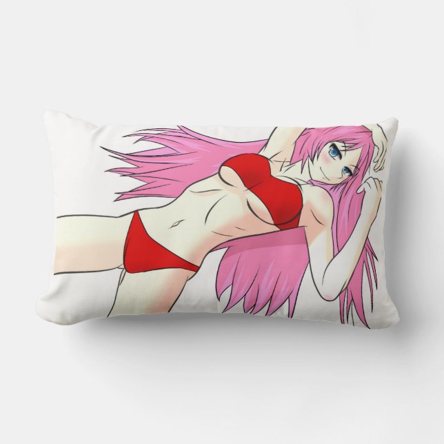 Rectangle Coussin de fille d'Anime (Recto)