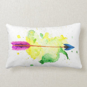 Rectangle Coussin de flèche d'aquarelle