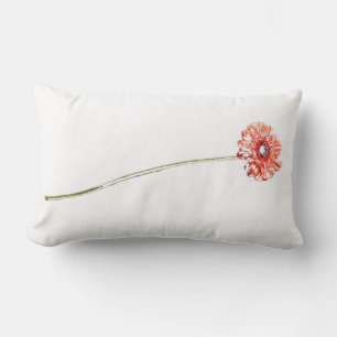 Rectangle Coussin de fleur de gerbera au chrysanthème rouge 