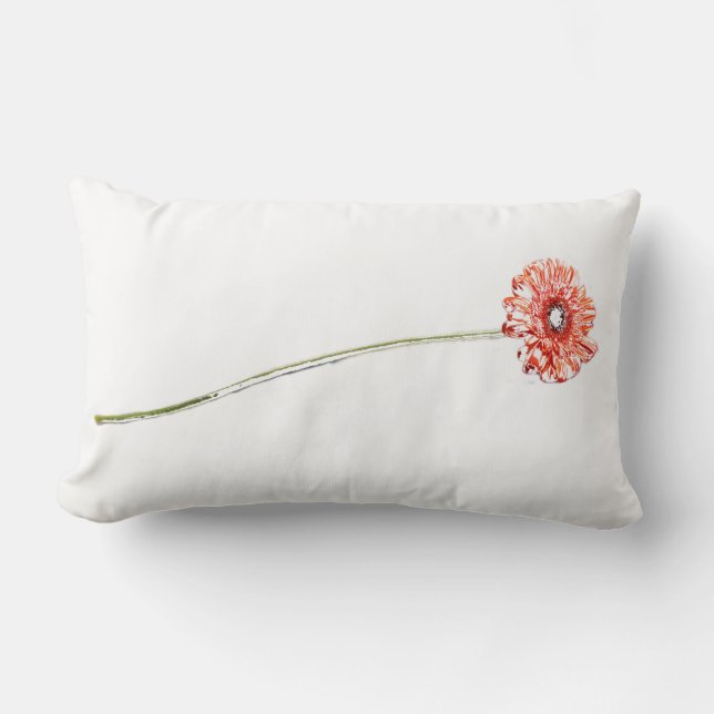 Rectangle Coussin de fleur de gerbera au chrysanthème rouge  (Recto)