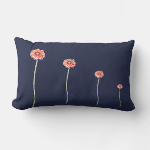 Rectangle Coussin de fleur de gérbera chrysanthème rouge pâl