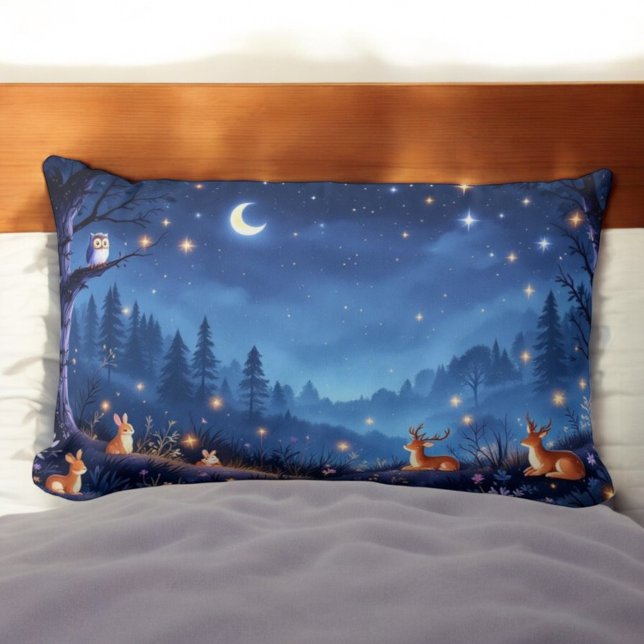 Rectangle Coussin de forêt de nuit (Créateur téléchargé)
