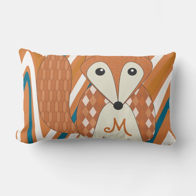 Rectangle Coussin de Fox stylisé monogramme (Recto)
