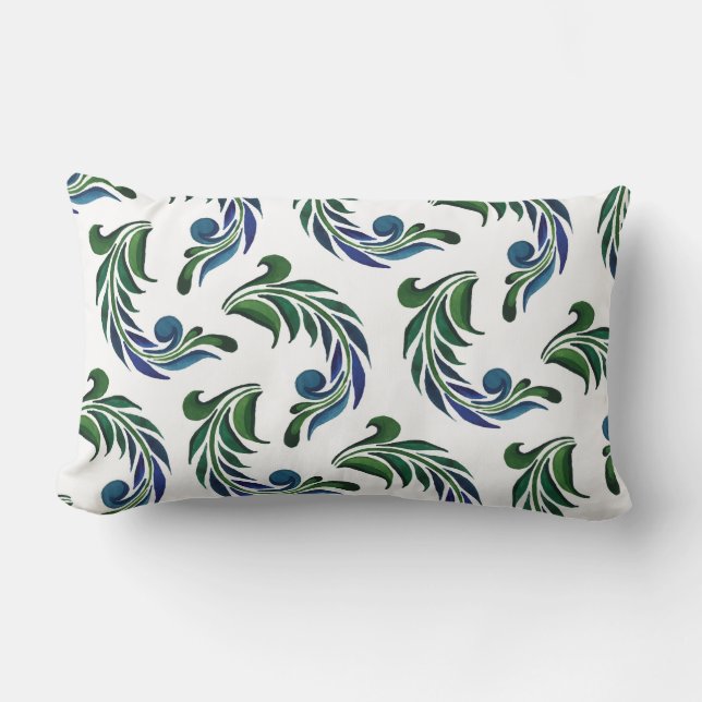 Rectangle Coussin de jet accent - Plumes de paon (Recto)