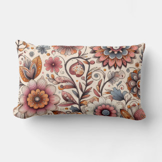 Rectangle Coussin de jet Boho Vintage Floral Lombaire