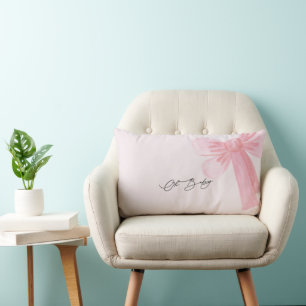 Rectangle Coussin de jet moderne aquarelle rose Oh Baby