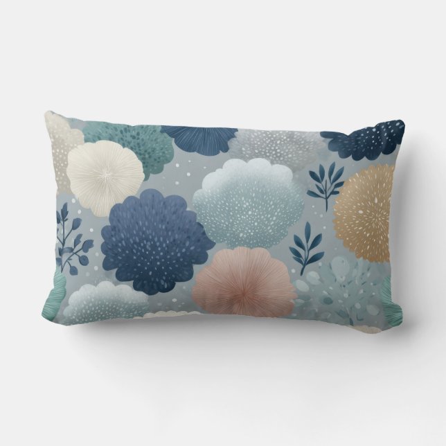 Rectangle Coussin de jet Pastel Floral Aquarelle – 2 Élégant (Verso)