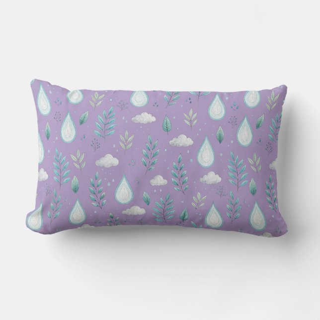 Rectangle Coussin de jet pastel mignon à motif nuage" (Recto)