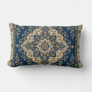 Rectangle Coussin de jet persan Décor de médaillon vintage
