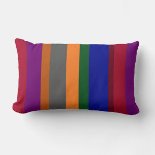 Rectangle Coussin de jet rayé multicolore