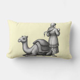 Rectangle Coussin de jet vintage bédouin et chameau