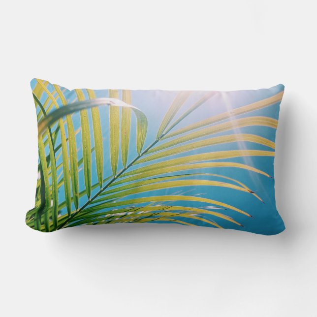 Rectangle Coussin de jeté à l'arbre de palme ensoleillé Vibe (Recto)