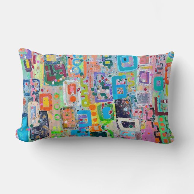 Rectangle Coussin de jetée lombaire poly Block Party (Recto)