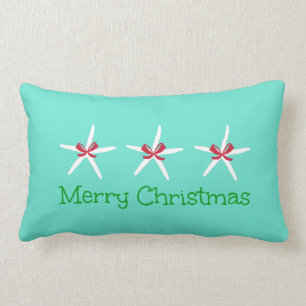 Rectangle Coussin de Joyeux Noël de 3 étoiles de mer