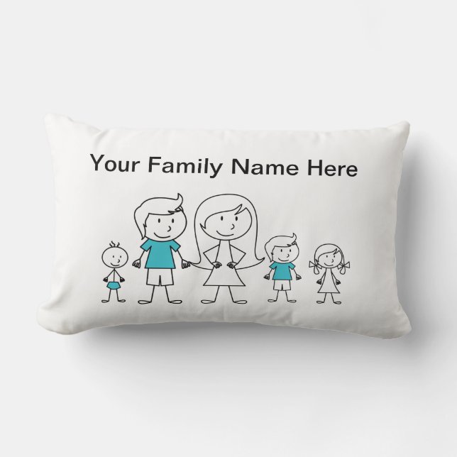 Rectangle Coussin de la famille de graphiques Stick (Recto)