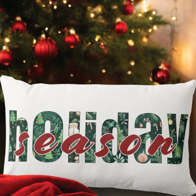 Rectangle Coussin de la typographie de la saison des vacance (Créateur téléchargé)