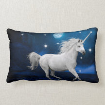 Coussin de licorne de clair de lune d'impression