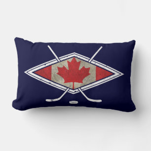 Rectangle Coussin de logo de drapeau d'hockey du Canada