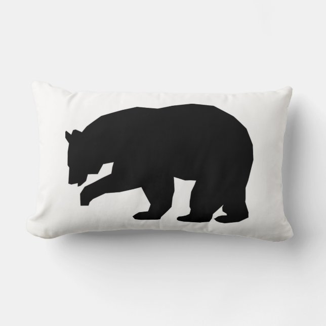 RECTANGLE COUSSIN DE LUMBAR D'OURS NOIR (Recto)