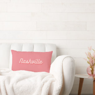 Rectangle Coussin de Nashville Retro Pink Script Lumbar Cous