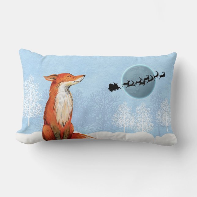 Rectangle Coussin de Noël de Fox (Recto)