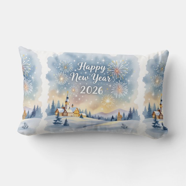 Rectangle Coussin de Noël personnalisé au nom de famille (Verso)