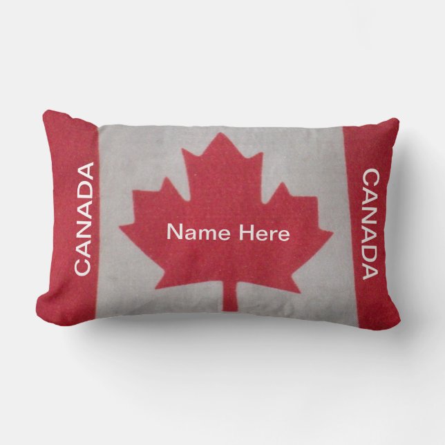 Rectangle Coussin de nom de drapeau du Canada (Recto)