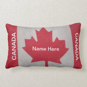 Rectangle Coussin de nom de drapeau du Canada