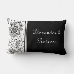 Rectangle Coussin de nom personnalisé de Toile blanche et no