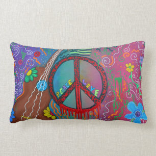 Rectangle Coussin de paix et d'amour