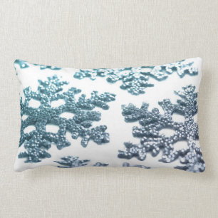 Rectangle Coussin de parties scintillantes de flocon de