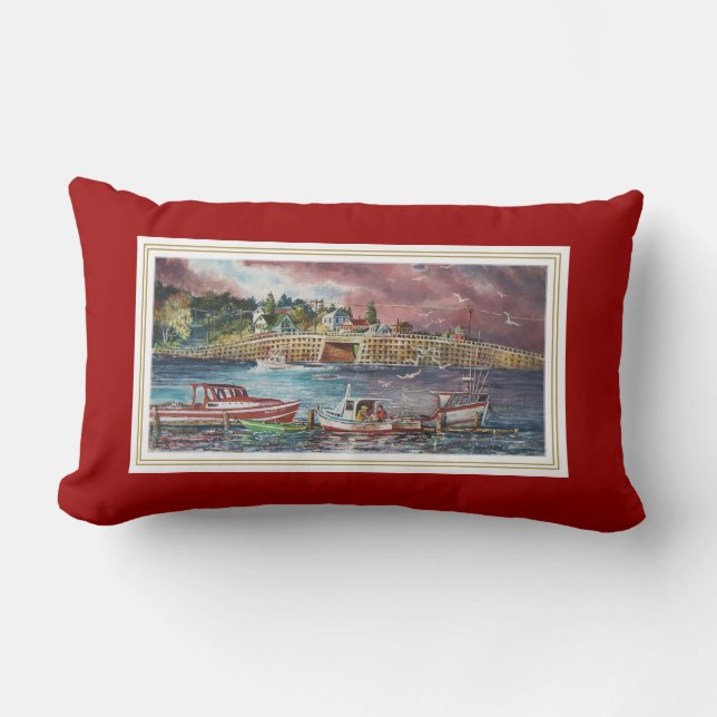 Rectangle Coussin de pont de Cribstone d'île de Bailey (Recto)