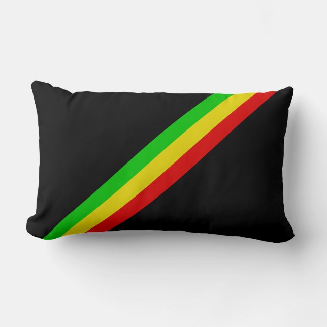 Rectangle Coussin de rayures de Rasta (Recto)