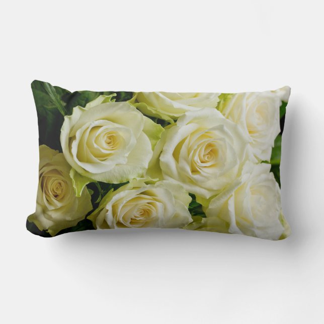 Rectangle Coussin de rose blanc (Recto)