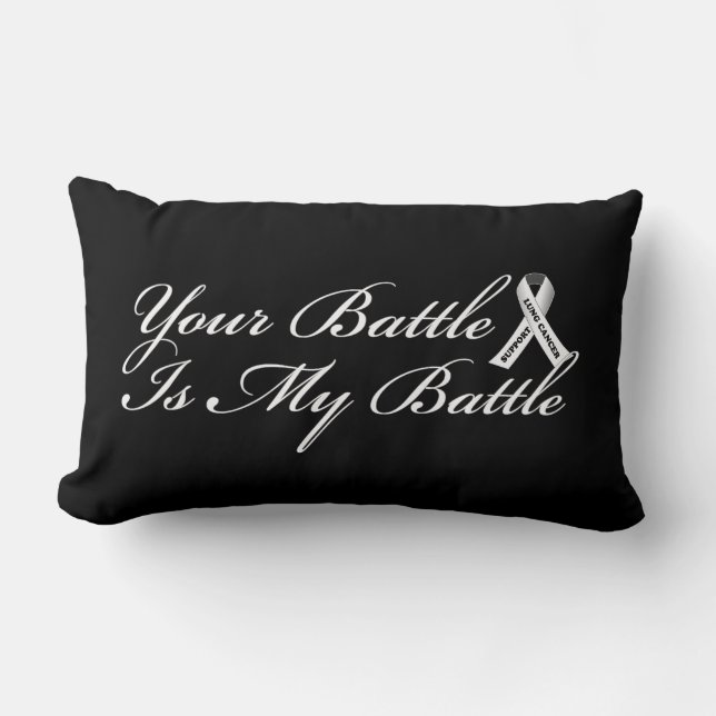 Rectangle Coussin de ruban de cancer de poumon pour la (Recto)