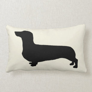 Rectangle Coussin de teckel avec le dos barré
